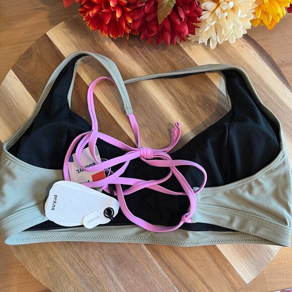 prAna Womens Tulum Swim Top XTRA-LARGE XL in Black Color Block - Picture 3 of 10